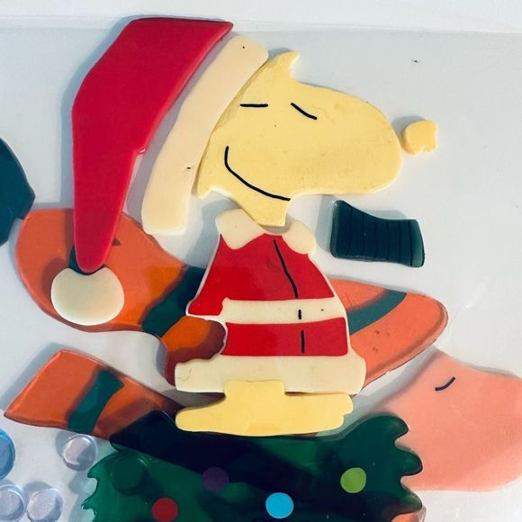 Vintage Snoopy Woodstock Christmas Window JELZ Set Of Two - Picture 5 of 14